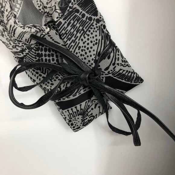 Veronica Beard Black and White Chiffon sheer Long Sleeve floral Silk Mini dress - Picture 9 of 16